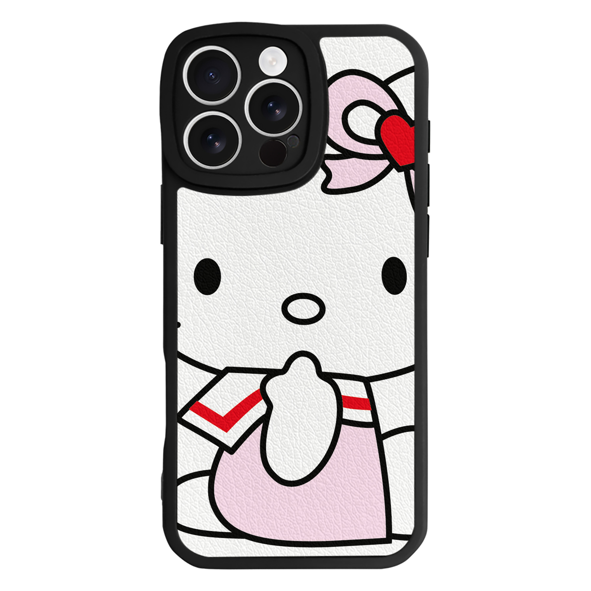 （画像用） Hello Kitty ハローキティ 【iPhone 16シリーズ対応】シリコンスマホケース（レザー調） 材質：シリコン